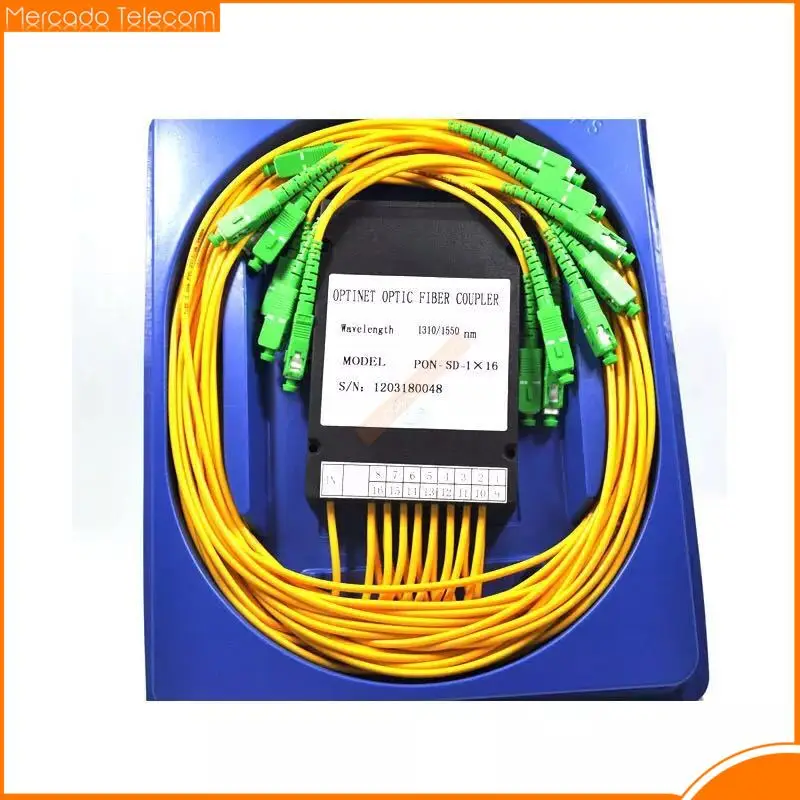 1X16 Sc /Apc Fibra Ottica Ftth Splitter Fbt Accoppiatore Ottico 1:16 Sc Apc Monomodale Simplex Plc Splitter Ottico Spedizione Gratuita