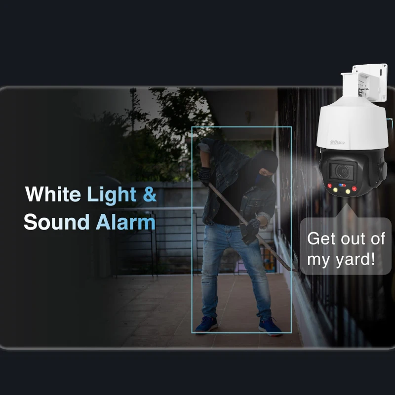 Dahua 4MP Smart Sound & Light Alarm PTZ Camera Outdoor Two-Way Talk IR 50m Optical Zoom SD3E405DB-GNY-A-PV1 SD3E410DB-GNY-A-PV1 4