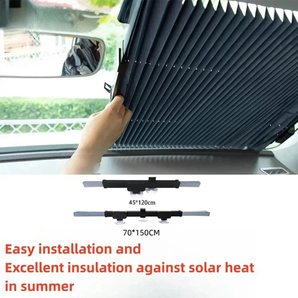 Car sunshade retractable foldable universal auto windshield sunshade front rear window protection accessories