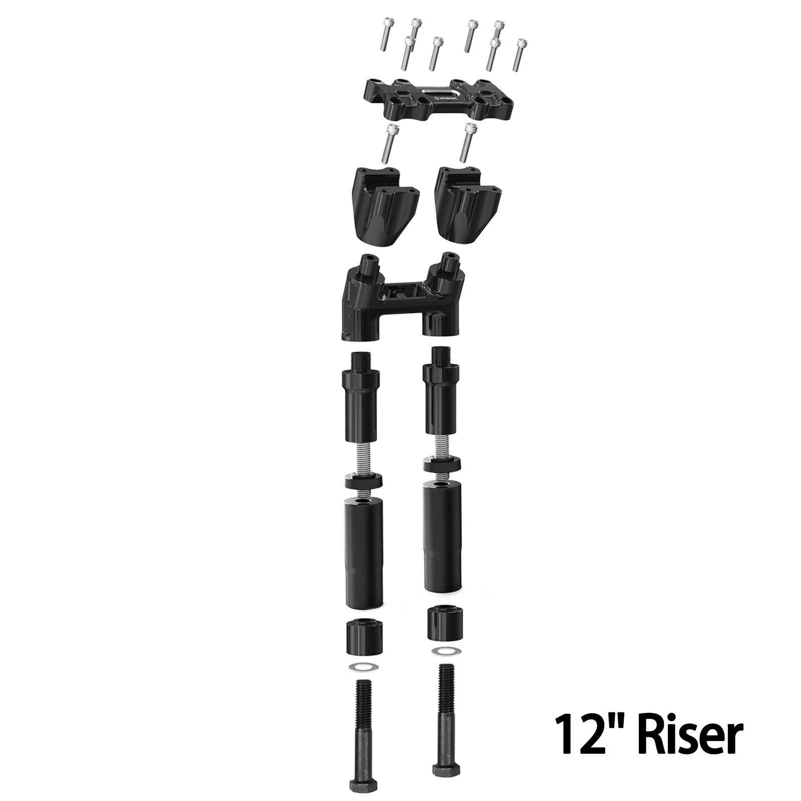 Kickback-Lenkererhöhung 12"/8"/ 7"/6"/5" für Harley Softail Fat Boy Heritage Classic Deluxe Dyna Low Rider Sportster 883 1200 – Detail 13