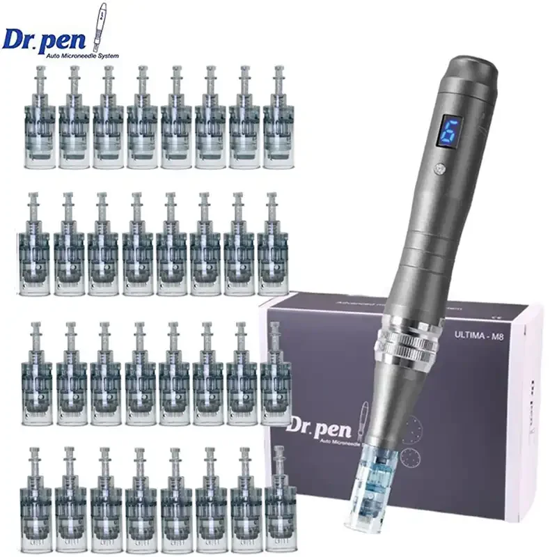 Dr.pen Ultima M8 Professional Microneedling Pen, Derma Auto Pen, Mésothérapie, Outil de soin de la peau avec 32 pièces d'adhérence