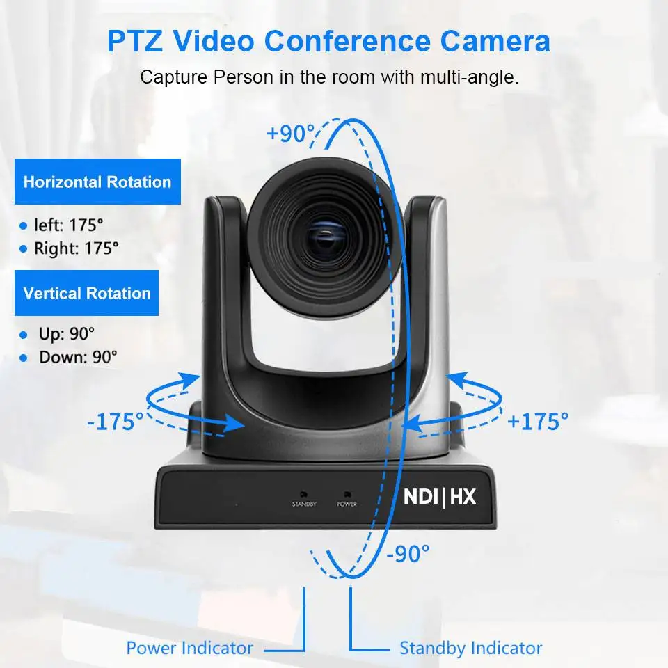 4k60fps NDI POE PTZ Camera 20X Zoom Live Streaming Camera and 1pc NDI PTZ Camera Controller for Video Conference 1-10pcs