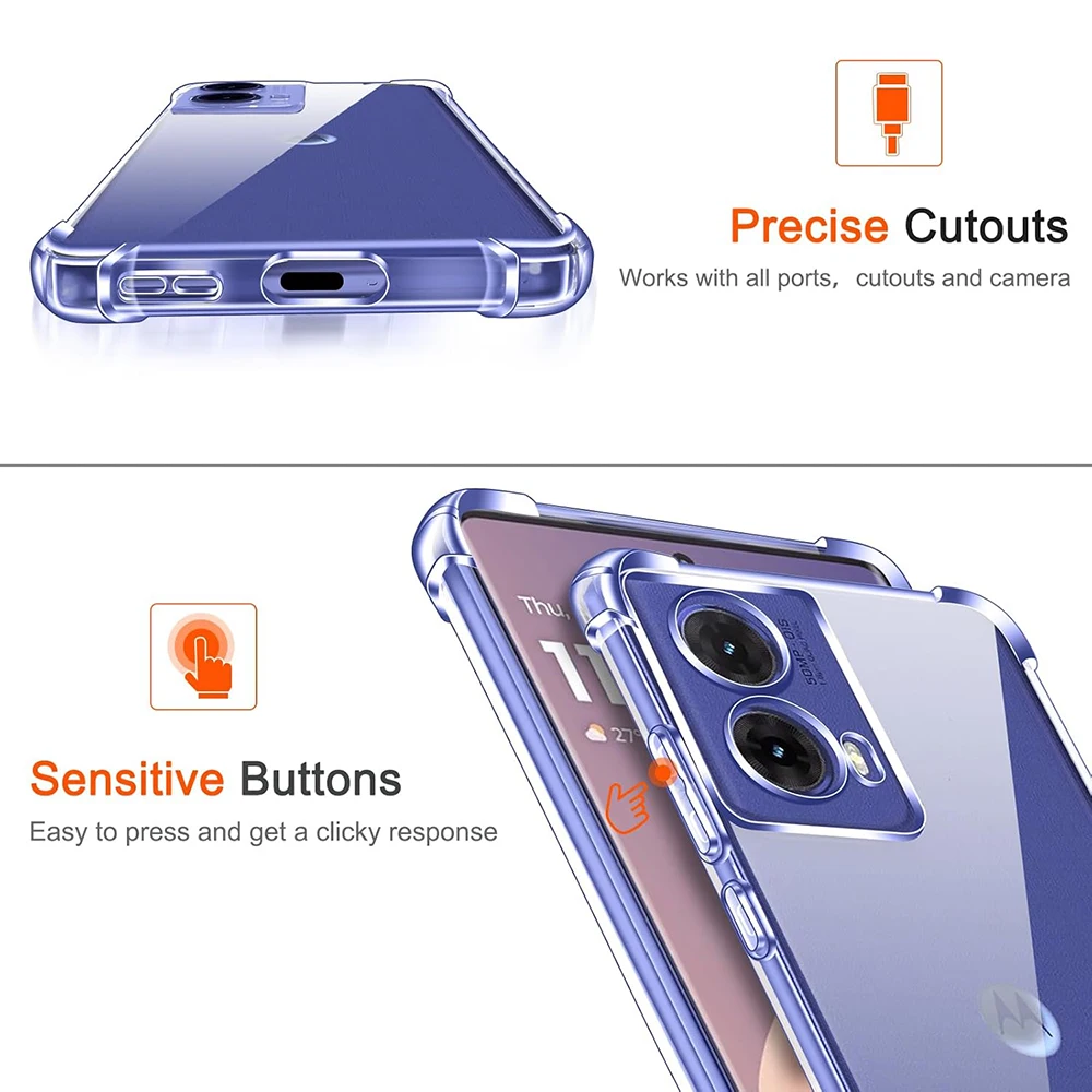 Shockproof Silicone Soft Case with Transparent Clear Shell