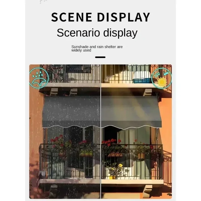 Awnings Folding Telescopic Canopy Vertical Awning Roof Balcony Courtyard Household Rainproof and Sunscreen Awning Pergola