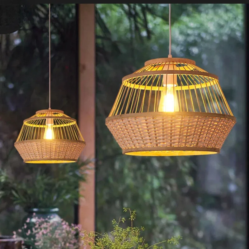 

homestay, tea house, restaurant, hot pot restaurant, creative Japanese Zen style Southeast Asian bamboo art chandelier