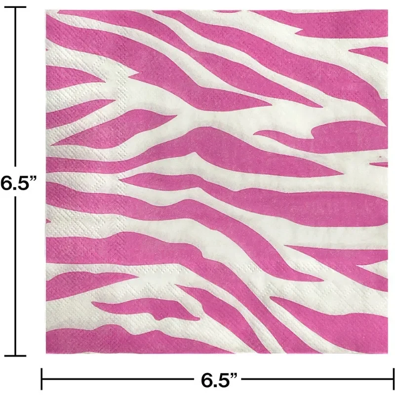 20pcs 33cm 2-Ply New Pink Leopard Print Food Grade Printed Pattern Party Tissue Paper Commercial Paper Placemat