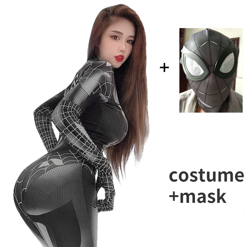 女性のためのスパイダーマンコスプレ全身タイツスーツ,セクシー