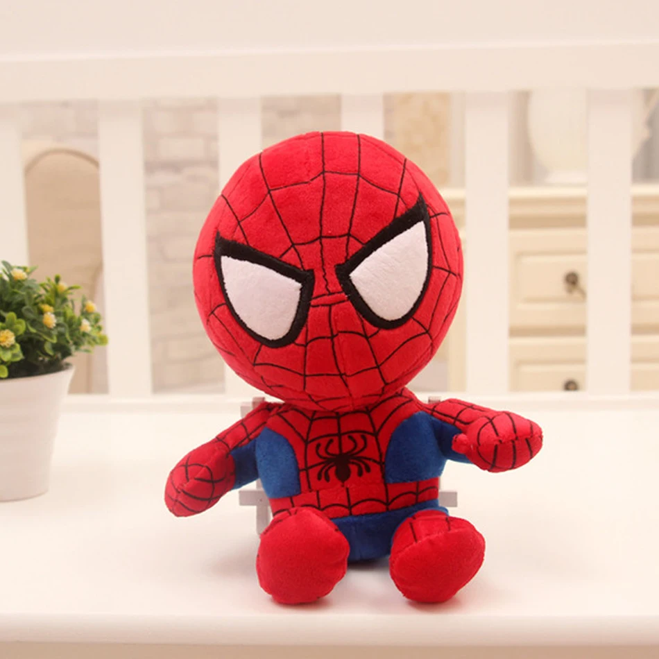 Jouets en peluche Spiderman pour enfants, poupées de film Marvel Avengers, cadeaux de Noël doux, services.com America et Iron Man, 27-32cm