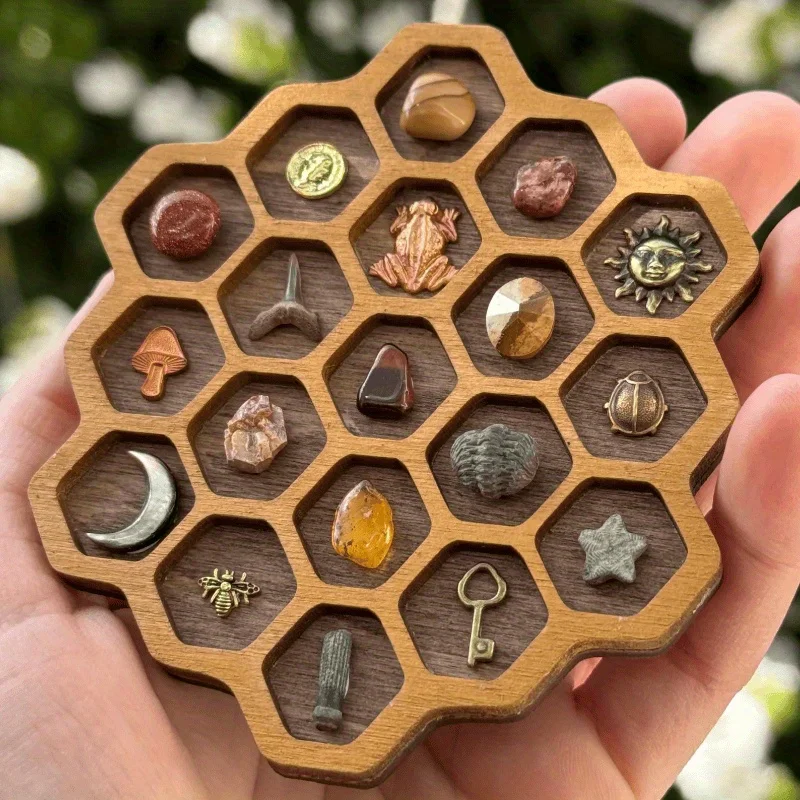 Honeycomb Wooden Storage Shelf Bee Party Decor Hanging Ornaments