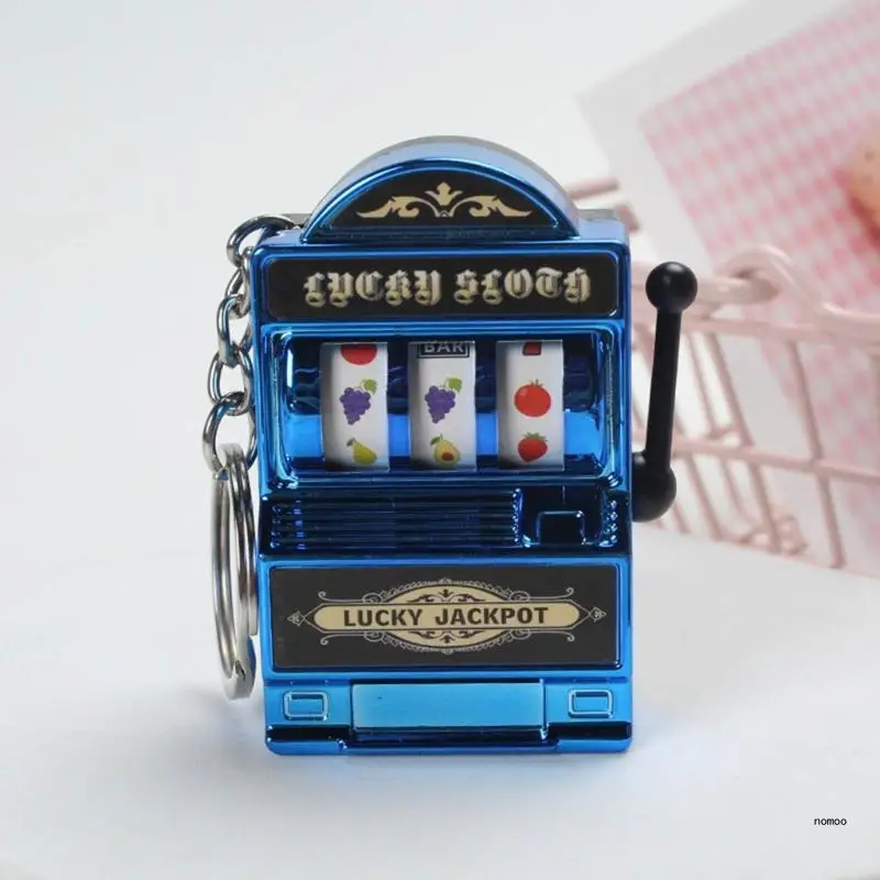 Mini Gambling Game Keychains Mini Casino Lucky Charm Jackpot Keychains Pocket Antistress Toy Bag Charm