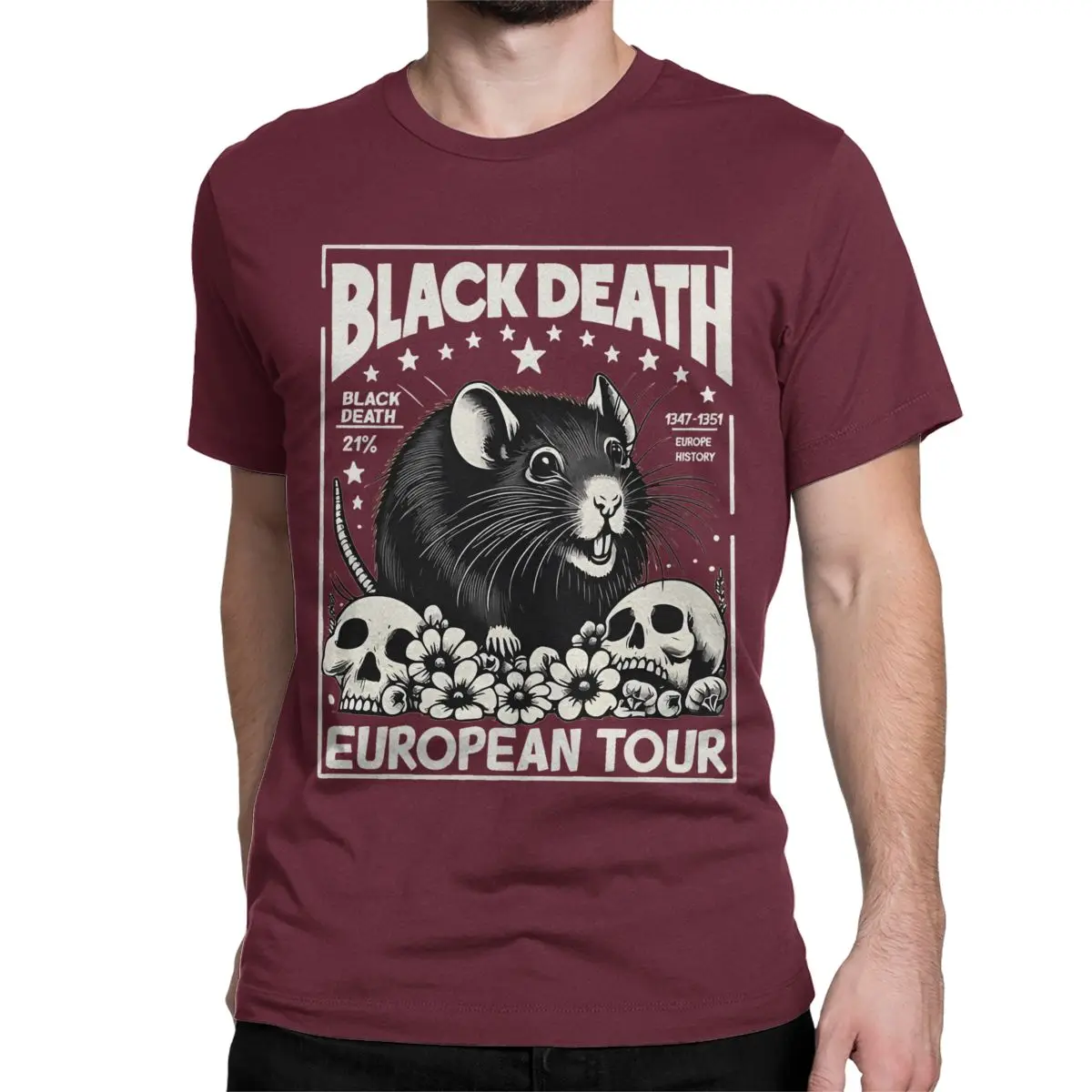 thumbnail image 1 of Camiseta de algodón para hombre de la gira europea de d Shadows The Black Death, camiseta de manga corta, idea de regalo, ropa, 1 of 7
