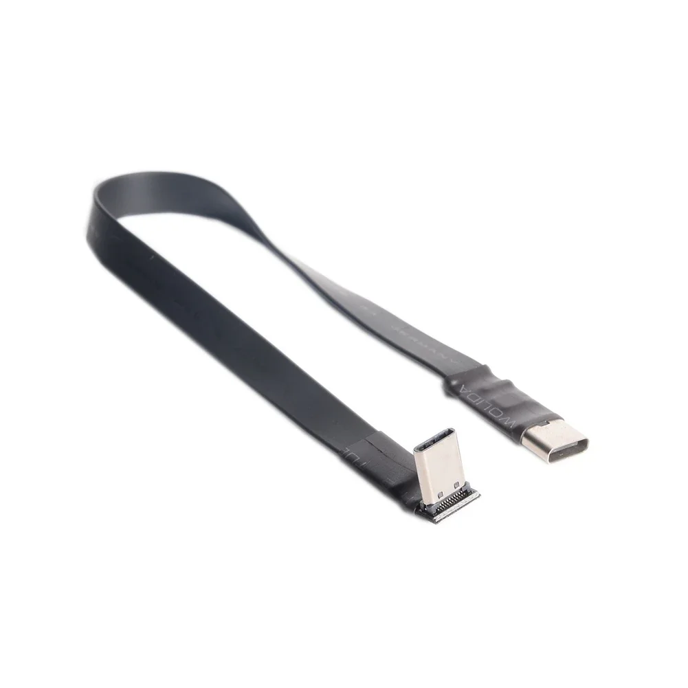 tipo c para tipo c Cabo de Extensão Plana 10gbps Gen2 Usb 3.1 Dobra Ângulo de 90 Graus Usb-c Macho Fêmea Fpc Fpv Aerial Photography Cord - Imagem 6