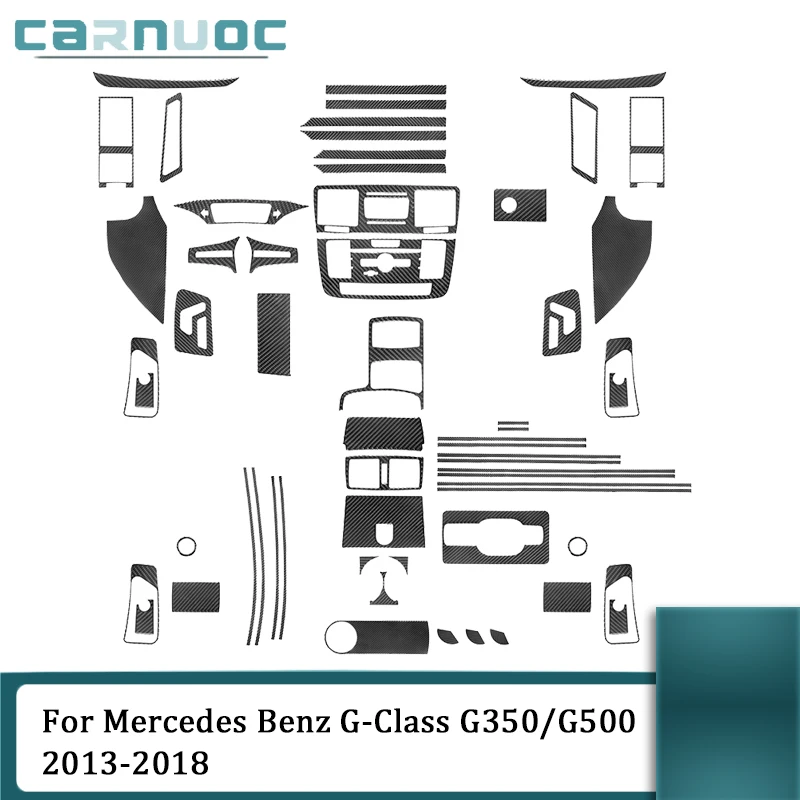 

Декоративные аксессуары для салона автомобиля Mercedes Benz G-Class G350/G500 2013-2018, черные наклейки из углеродного волокна, Обложка, отделка