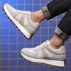 Elevator Casual Sneakers Man Cow Suede Leather Lace-Up Round Toe Platform Shoes 3/6/8cm Height Increase Shoes For Men Lift Sport 3
