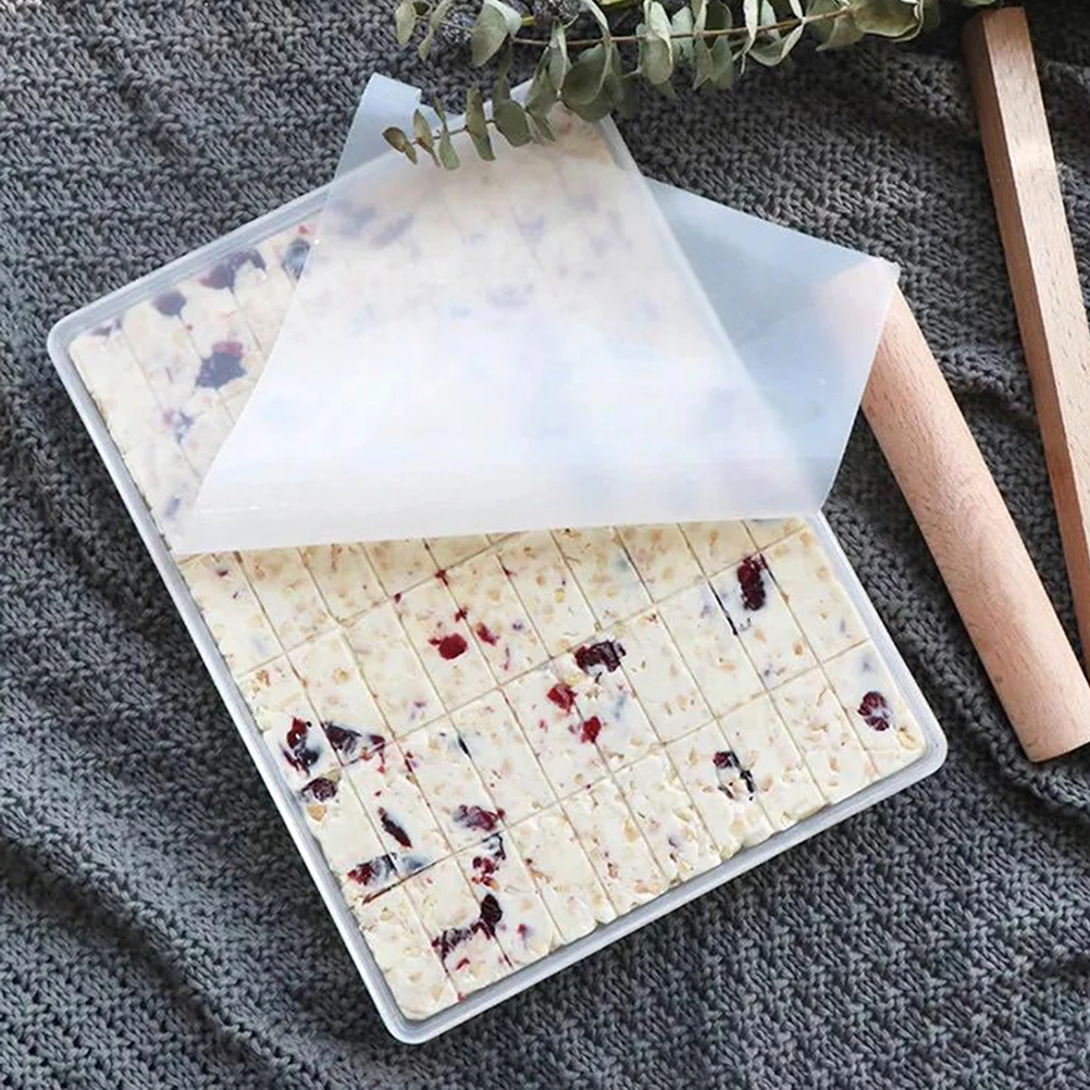 3pcs Nougat Tools Kit With Mold Box Non-Stick Mat Reusable Baking Plate For Diy Candy Chocolate Sachima Rectangular Cake Molds