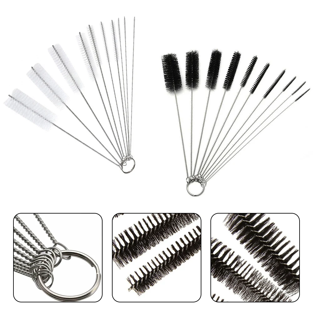 Cleaning Brush Cleaning Brush Set Corner Dust Remover 21CM Detachable Key Ring Dia 2-24MM Mini Stainless Steel