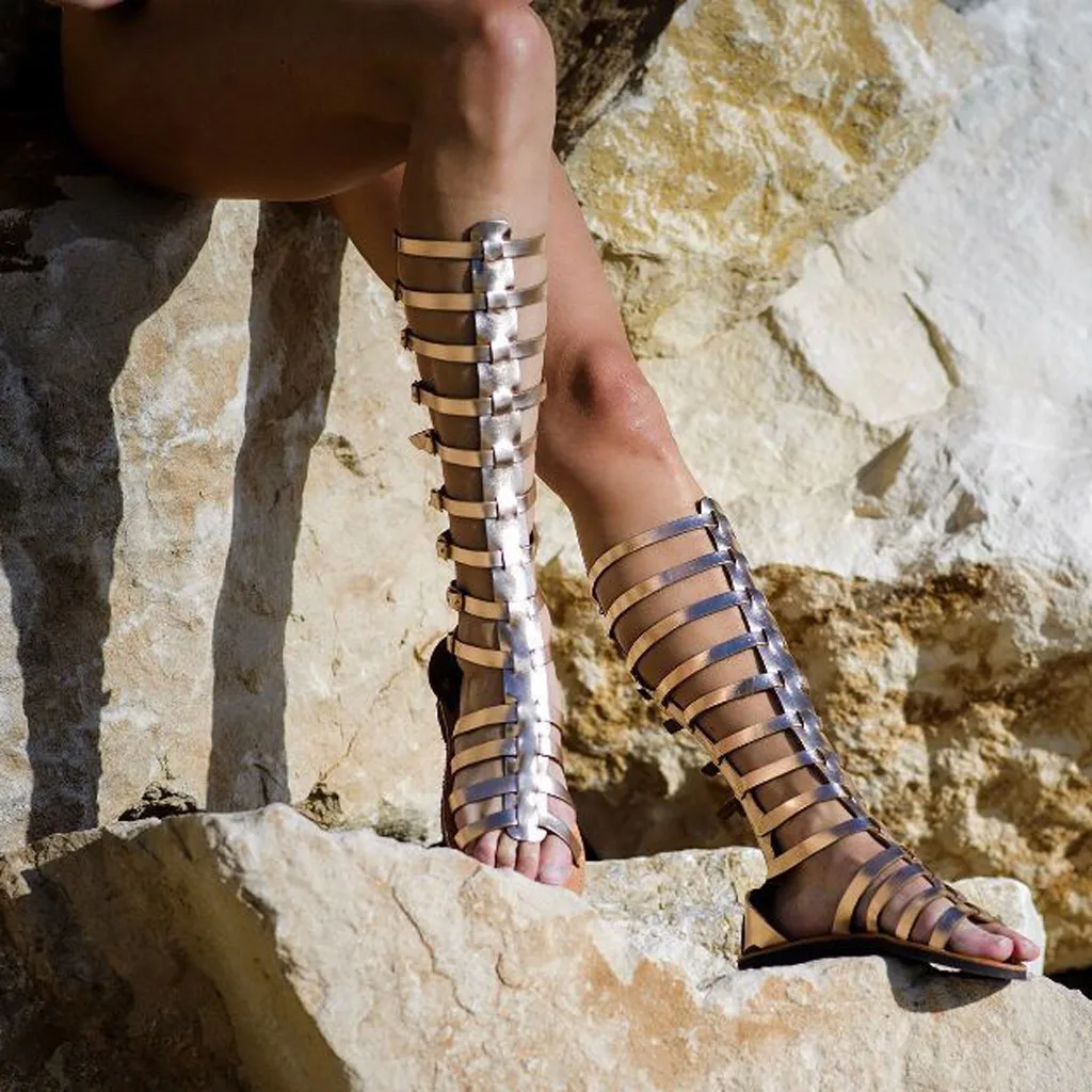 2022 Zomer Romeinse Gladiator Bandage Sandalen Vrouwen Causale Zip