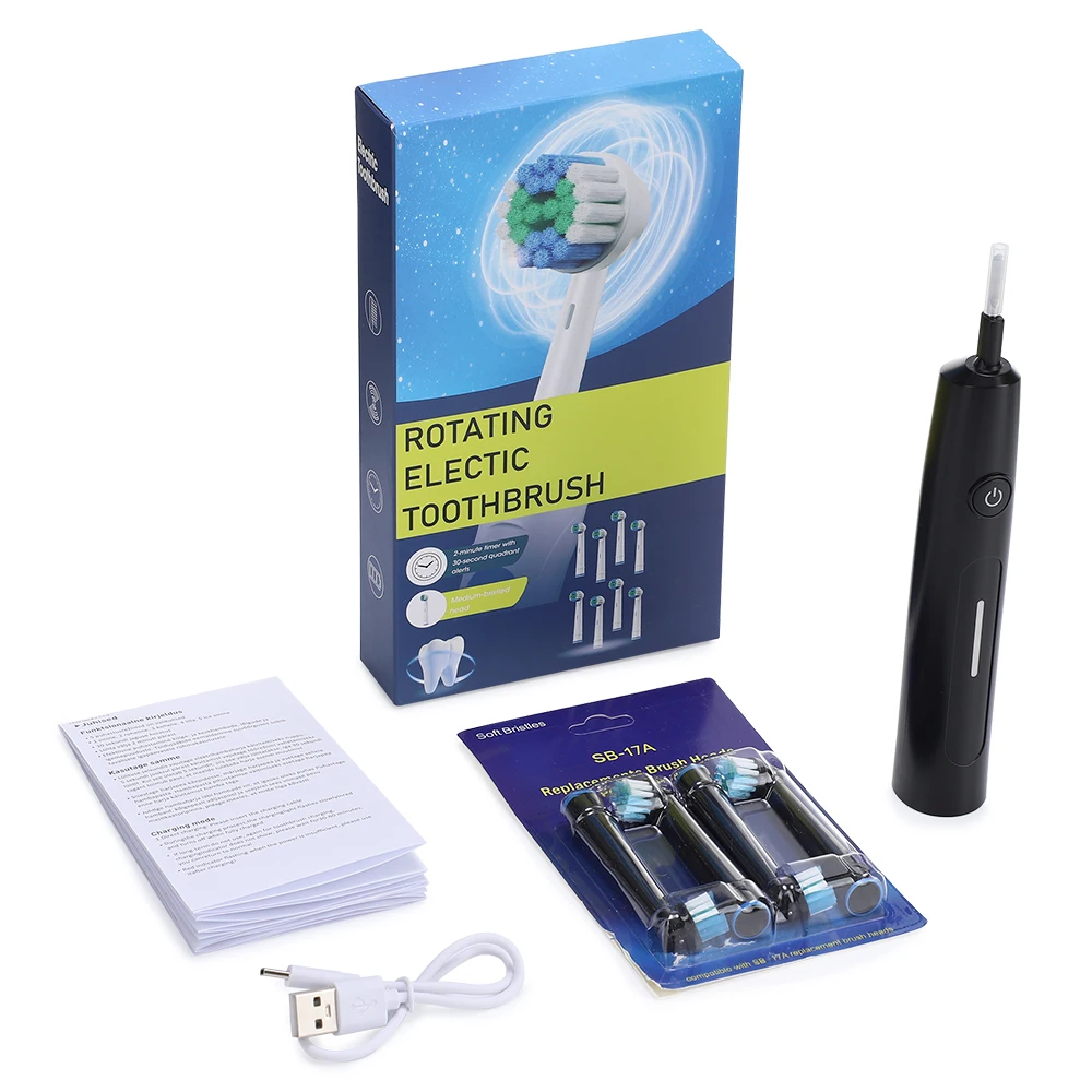 Rechargeable Sonic Electric Toothbrush with 5 Modes and 4 Brush Heads - IP67 Waterproof