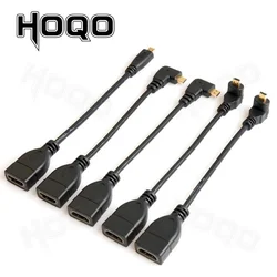 HD MI 90 Degree Micro HD Male to HD Female Adapter Cable Left Right Angle Micro HDM I Converter for Camera TV
