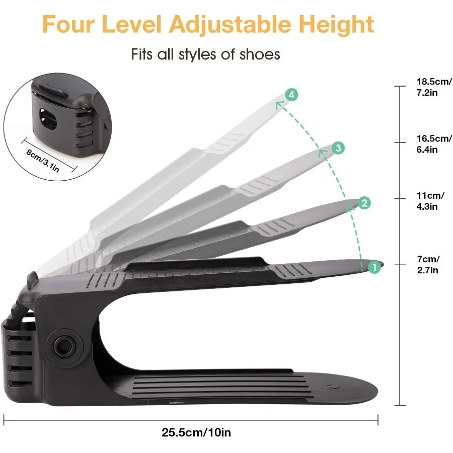 Neprock Shoe Rack Shoe Organizer SpaceSaving Storage Shoe Organizer for ClosetShoe Stacker Shoe Slots Space Saver Double Stack