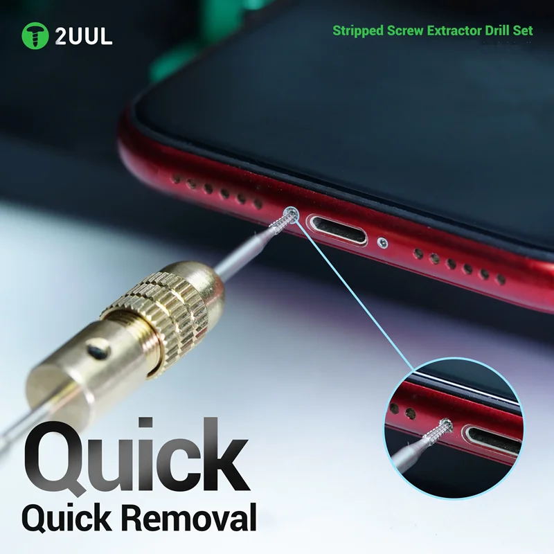 2UUL SD90 Abisolierte Schraube Extractor Bohrer Set 2,35mm Schneiden Kopf Hartmetall Beschädigt Telefon Schraube Entfernung Kit Reparatur Werkzeug