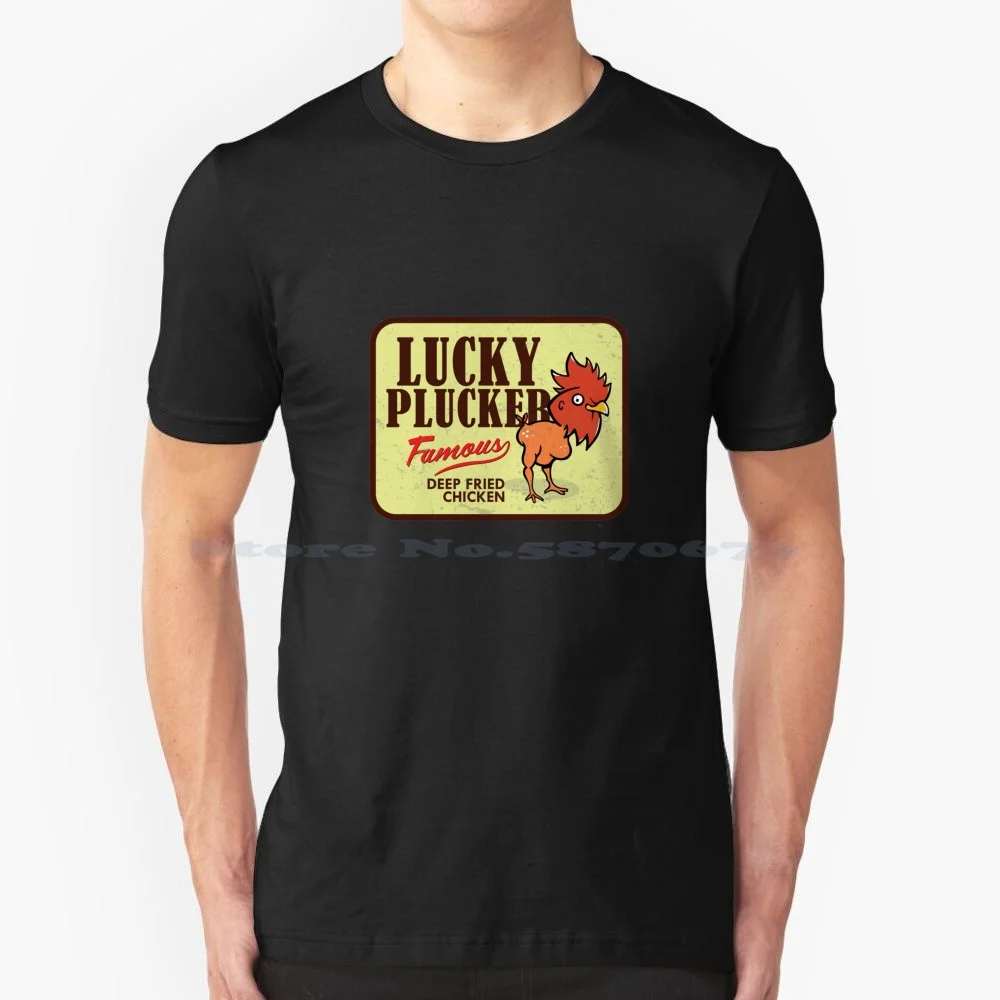 Lucky Plucker-V T Shirt 100% Cotone Tee V Lucky Plucker Fried Chicken Kfc Grand Theft Auto Los Santos Michael Franklin Onder