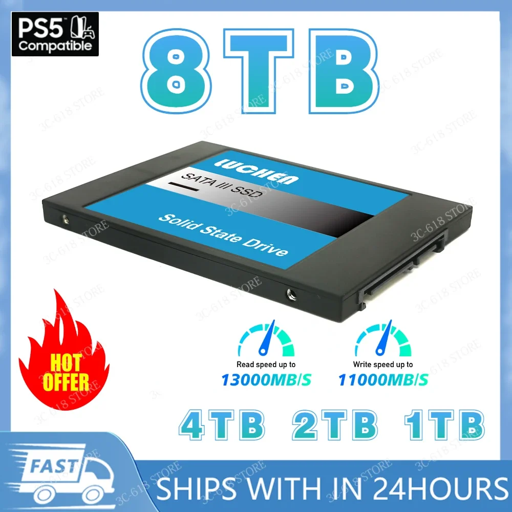 

High Speed 100% Original 8TB 4TB 2TB 1TB Christmas Gifts SSD Hard Disk 2.5 Inch Internal Solid State Desktop Laptop for PS5/PS4