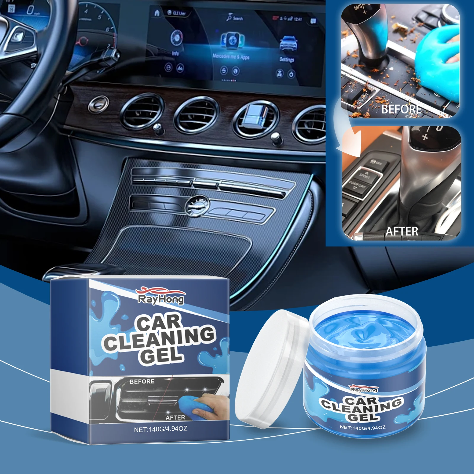 Universal Car Cleaning Gel Detailing Putty, Car Goop Cleaner Interior Cleaner Putty for Home, Office, Keyboard, Computer