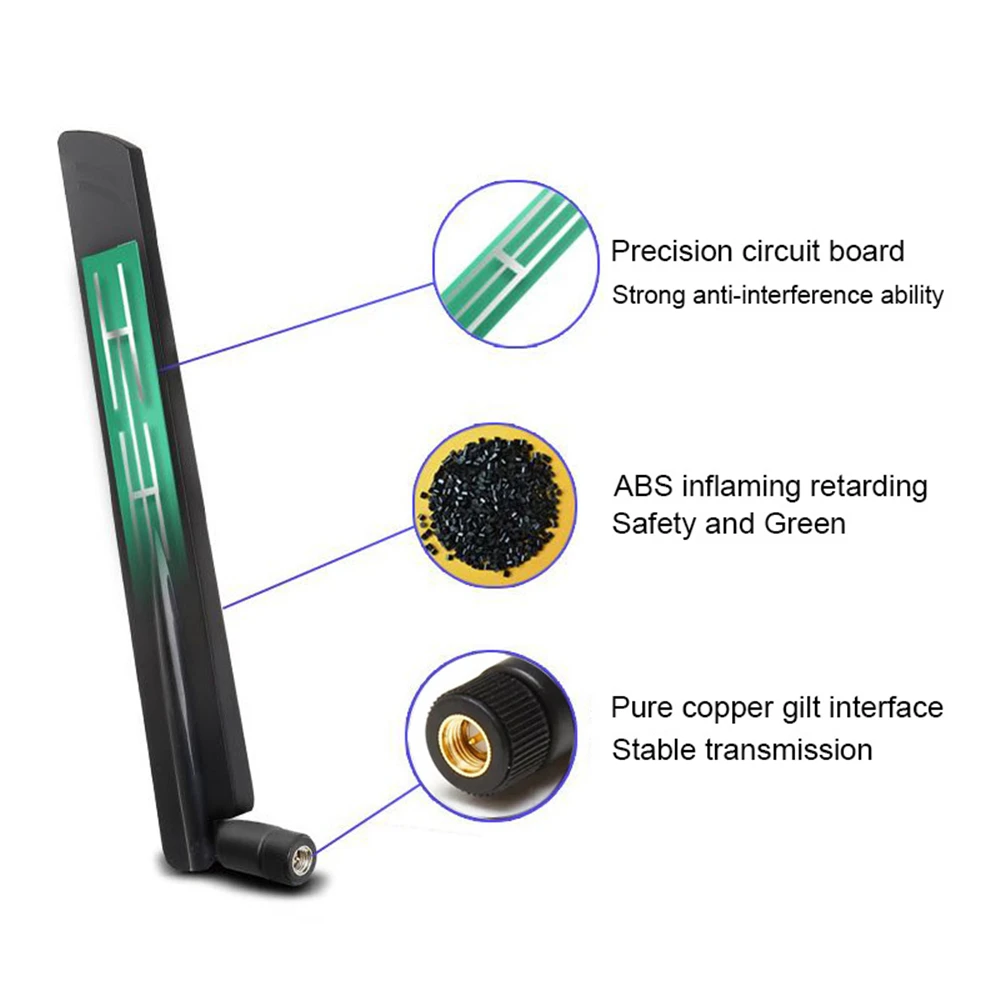Wifi Antenna 5G 600-6000MHz 18dBi Gain SMA Male For Wireless Network Card Router High Signal Sensitivity