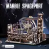 Robotime Marble Spaceport 3D Wooden Puzzle Motor driven Mechanical Model Kits With Balls Automatic  Manual Modle for Kids Adults 5