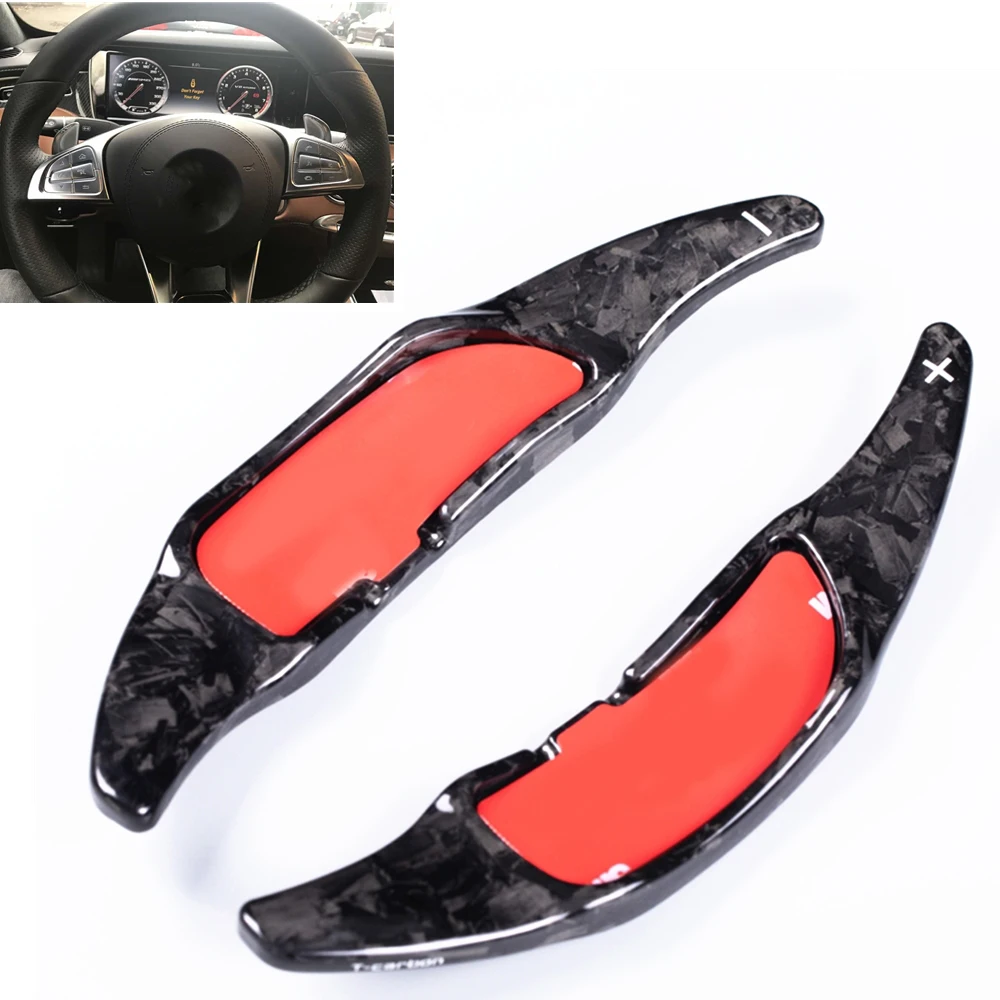 

Real Forged Carbon Fiber Car Gear Steering Wheel Shift Paddle Extension For Benz AMG A45 CLA45 C63 CLS63 S63 GLE63 2015-2018
