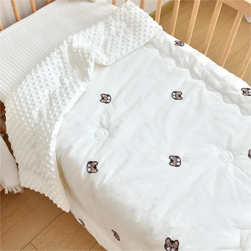 Dropshipping Baby Unisex Baby Plush Mink Blanket Winter Newborn Thermal Soft Fleece Swaddle Wrap Bedding Set Cotton Quilt