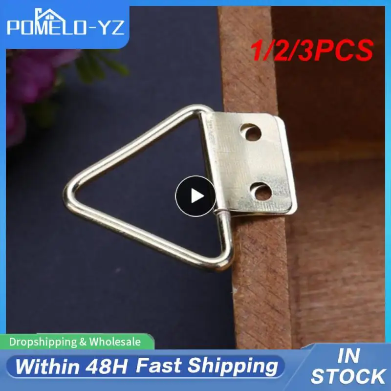 1/2/3PCS Golden Triangle Double Hole Hanging Picture Frame Hardware Hook Home Decor Wall Mount Hanger Hook Ring Iron 3.2 X