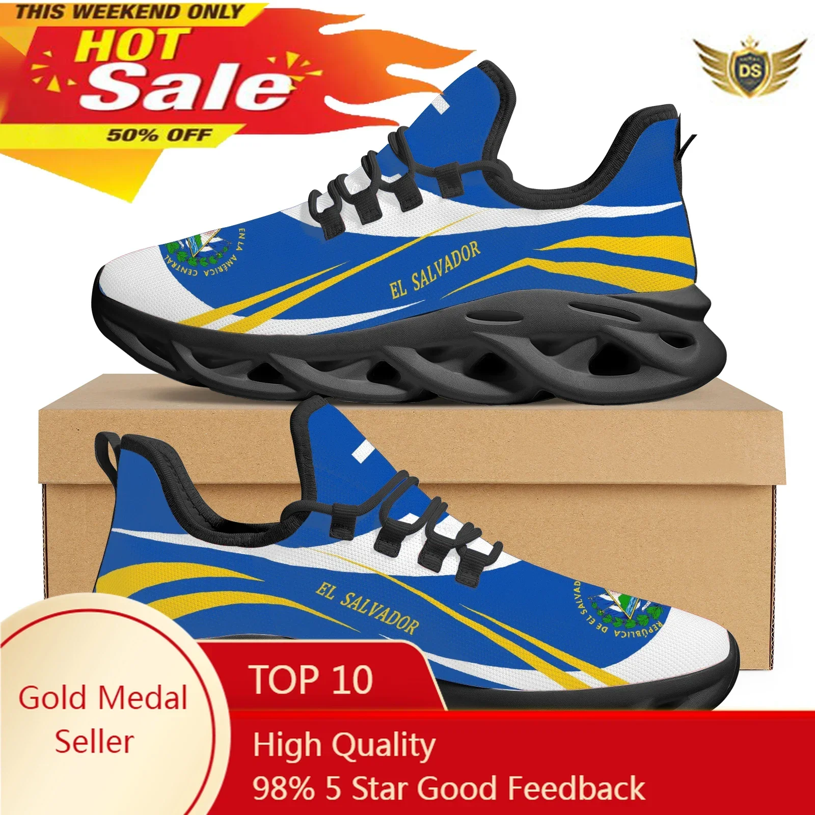 Tonga Design Shock Absorbing Sneakers Couple Fall Lace Up Flats El Salvador Flag Print Running Lightweight Vulcanized Shoes