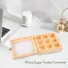 Wooden Tea Bag Jewelry Organizer Chest Storage Box 9 Compartments Tea Box Organizer Wood Sugar Packet Container 4