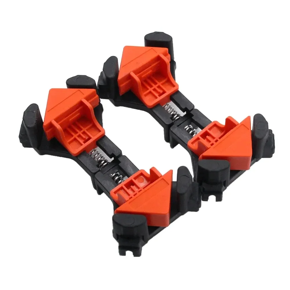 4pcs Portable Right Angle Woodworking Clamp Spring Clamping Woodworking 90 Degree Locator Electric Tool Accessory Set