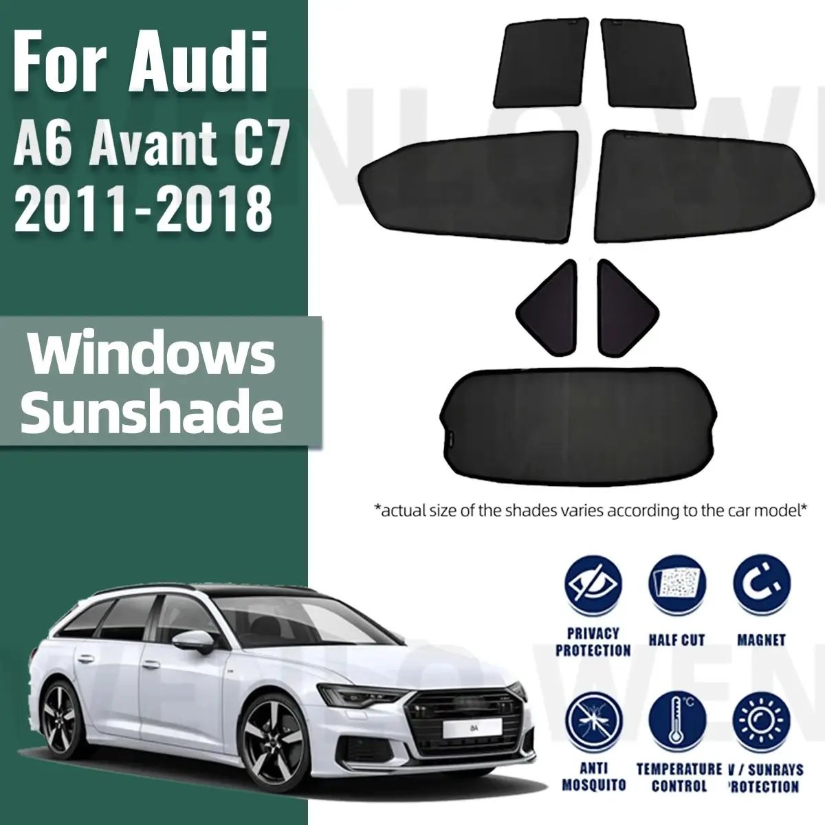 For Audi A6 C7 Avant 2013-2018 Car Sunshade Visor Front Rear Windshield ...