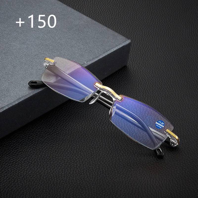 Ultralight Rimless Reading Glasses for Men Anti Blue Light Radiation Computer Presbyopia Readers Spectacleso Reader Glasses blue light filter glasses Blue Light Blocking Glasses