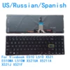 New US Russian Spanish Language  Backlit Keyboard For ASUS Vivobook E510 L510 X521 E510MA L510M X521UA X521IA X521J X521F