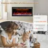 Wifi Enabled Electric Fireplace Embedded Wall Mounted 60 "electric Fireplace Heater Adjustable Flame Color Remote Touch Screen 6