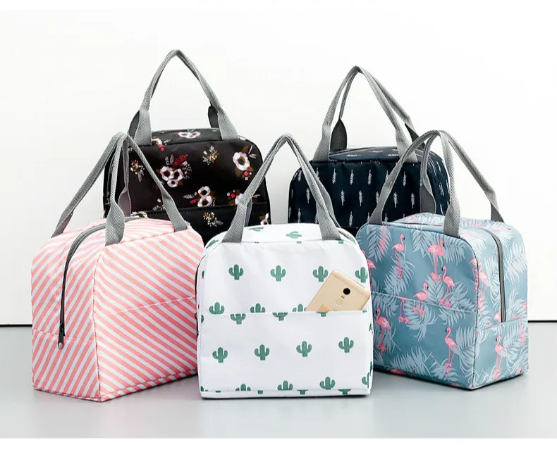 Sc5b5450a893b4661a4011fdd6df7febaN Functional Pattern Cooler Lunch Box Portable Insulated Canvas Lunch Bag Thermal Food Picnic Lunch Bags For Women Kids Mallzona