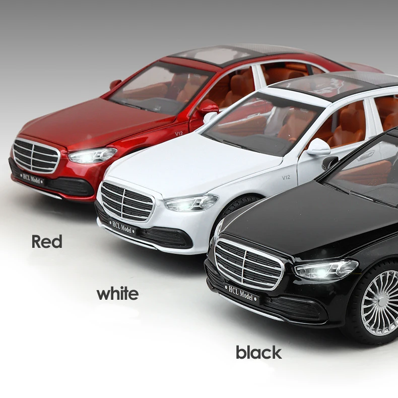 High Simulation 1/22 Maybach S600 Alloy Car Model Diecasts Metal Vehicle Car ModelSound and Light Collection Kids Toy Gifts barbie car