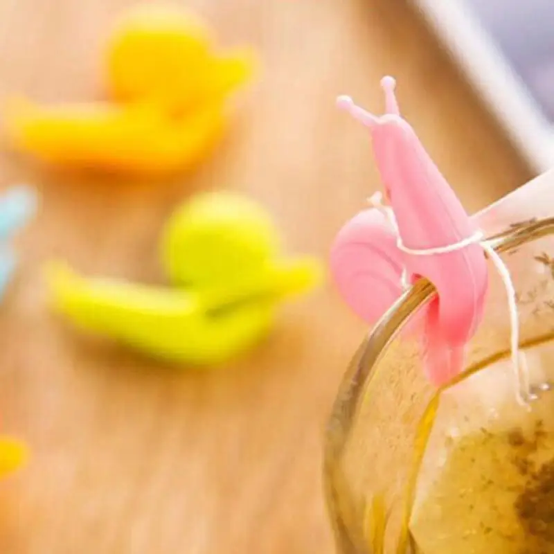 Silicone Tea Bag Holder 20/15/10/5/1PCS Cute Snail Shape Gift Set