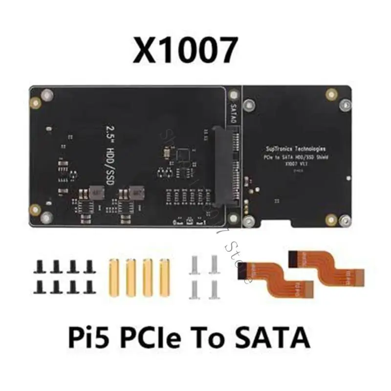 RPI 5 확장 보드용 X1007 PCIE 2280 직렬 ATA3.0 어댑터는 추가 HAT 및 STANDBY 전원 45BA를 지원합니다.