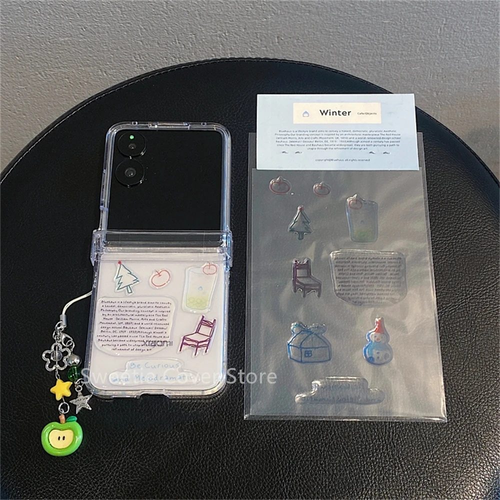 Korean Snowman Illustration Clear Phone Case