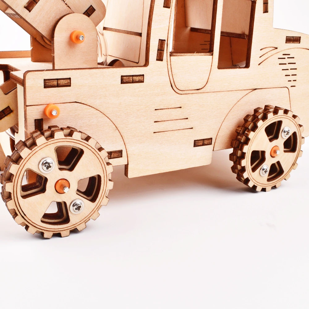 Hydraulic Loader 3D Wooden Puzzle Bulldozer Construction Car Toys Truck Shovel Loader 2CH  For Model Building Kits for Kids 5