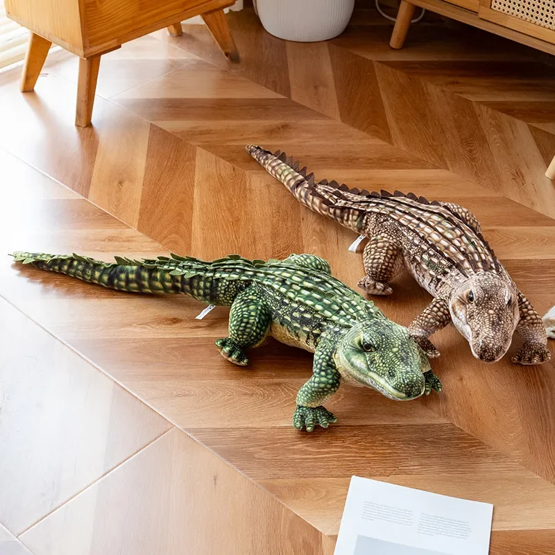 ReaListic Krokodil Plüschtier Flauschiges Stofftier Kissen Puppe Grün Riesiges Alligator Sofa Kissen Geburtstag Überraschungsgeschenk – Detail 2