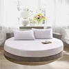 100% Cotton Round Bed Sheet Set Elastic Band Soft Skin Friendly Fitted Sheets Set Elastic Band Bedsheet 3/1 Pcs Mattress Cover 3
