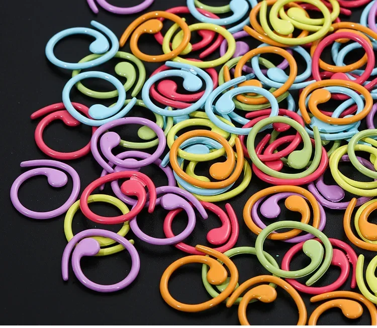 16×15mm 30/60PCS Zinklegierung Strickstichmarker Spirale Mehrfarbig lackierte Markierungsschnalle Häkeln Stichnadel Clip – Detail 11
