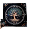 (Free Bag)1pc 29x29In Altar Tarot Card Tablecloth Divination Tree of Life Tarot Tablecloth  Playing Card Mat Velvet Tarots Bag 2